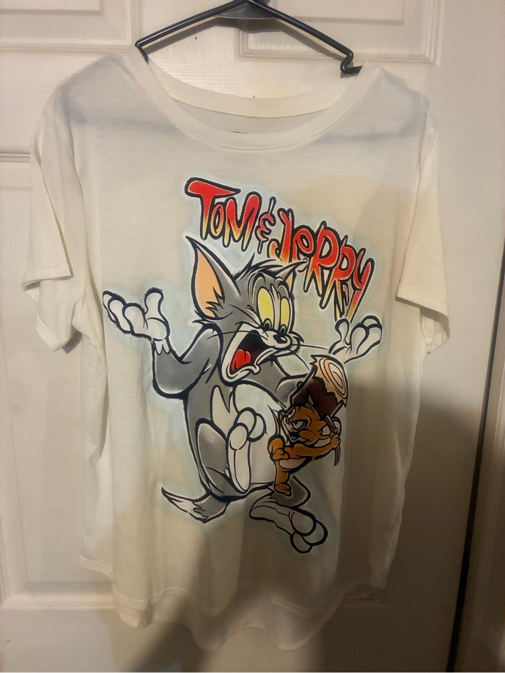 Tom & Jerry Short Sleeve Graphic Tee - White